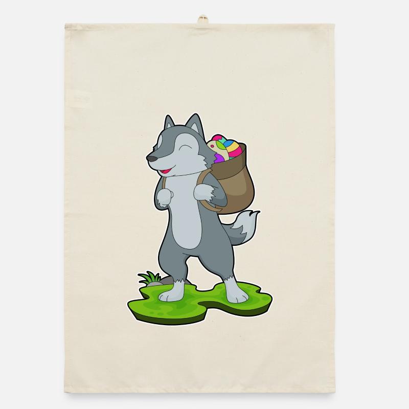 Wolf Easter Wanderer Organic dish towel