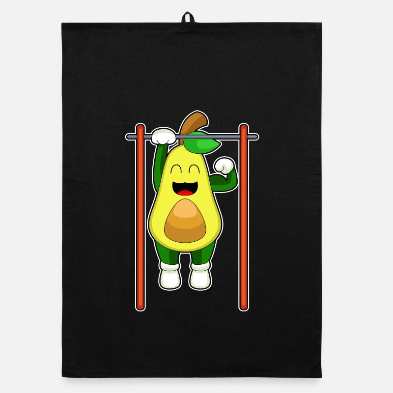 Avocado Bodybuilder Tractions Culturisme Torchon bio