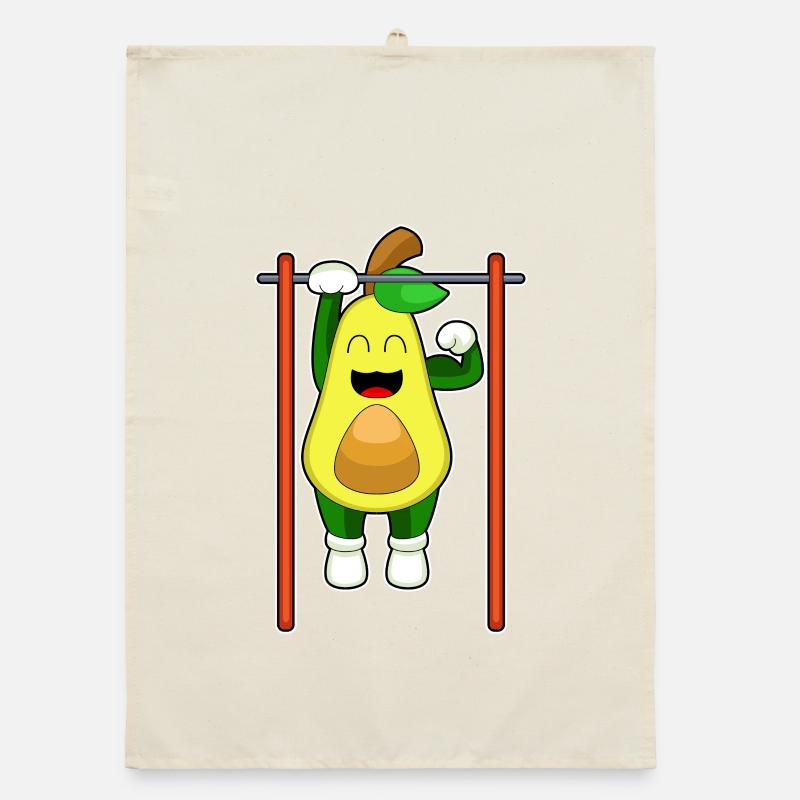 Avocado Bodybuilder Pull-ups Bodybuilding Organic dish towel
