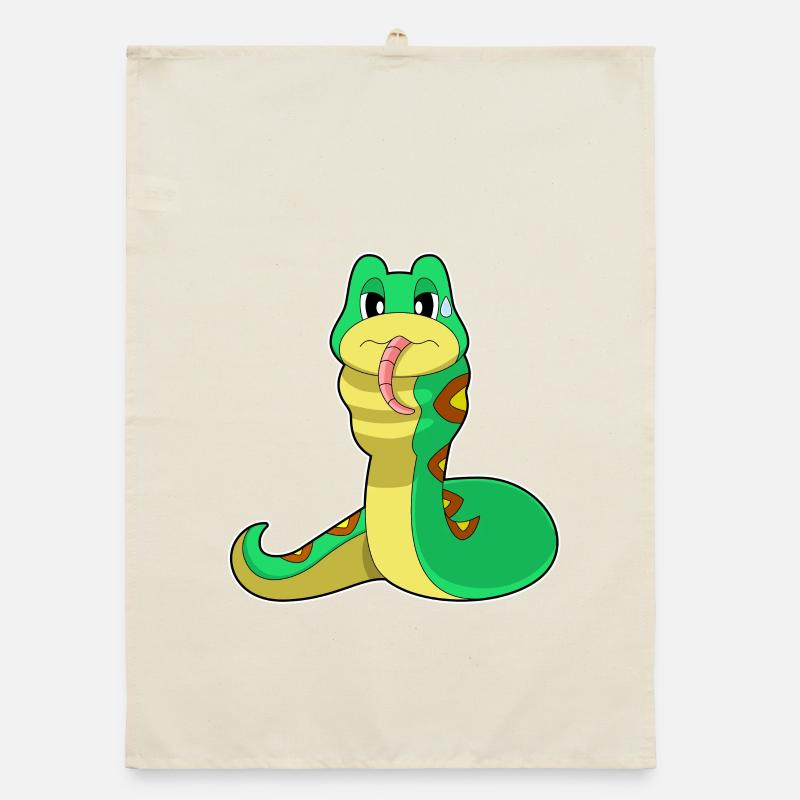 Funny snake Organic dish towel