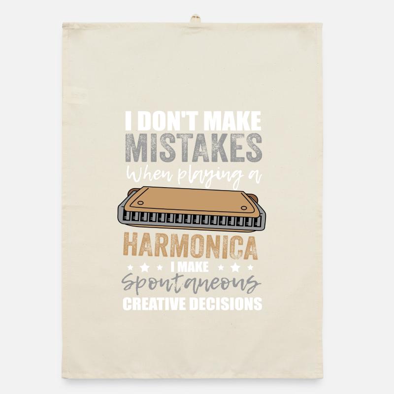 Funny Blues Harmonica Harmonicist Saying Gift Organic dish towel