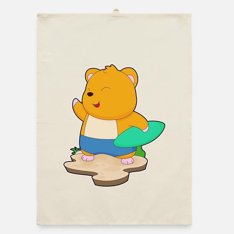 Été de surf sur planche de surf pour hamsters Torchon bio