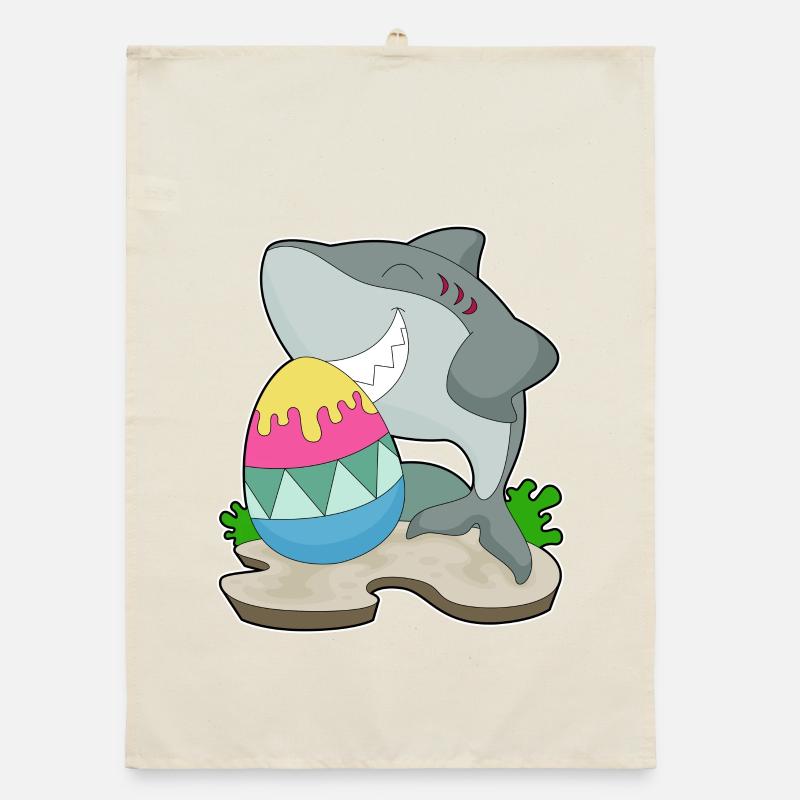 Shark Easter Easter Egg Organic dish towel
