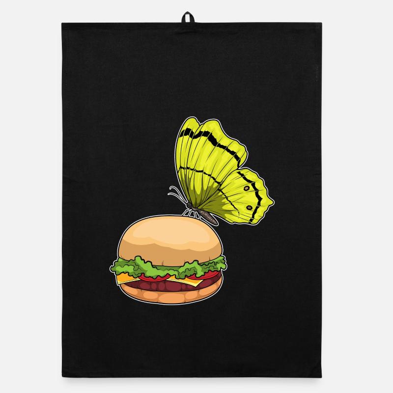 Butterfly Cheeseburger Organic dish towel