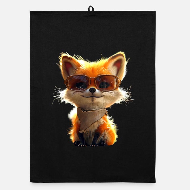 Fox I Love Foxes Red Fox Wild Cute Fox Organic dish towel