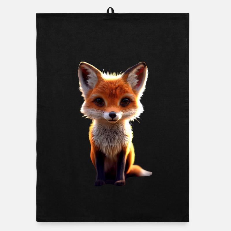 Fox I Love Foxes Red Fox Wild Cute Fox Organic dish towel