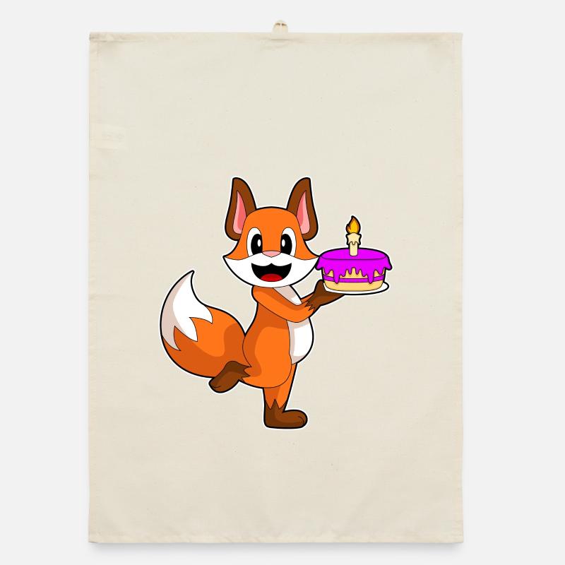 Fuchs Geburtstag Kuchen Organic Geschirrtuch
