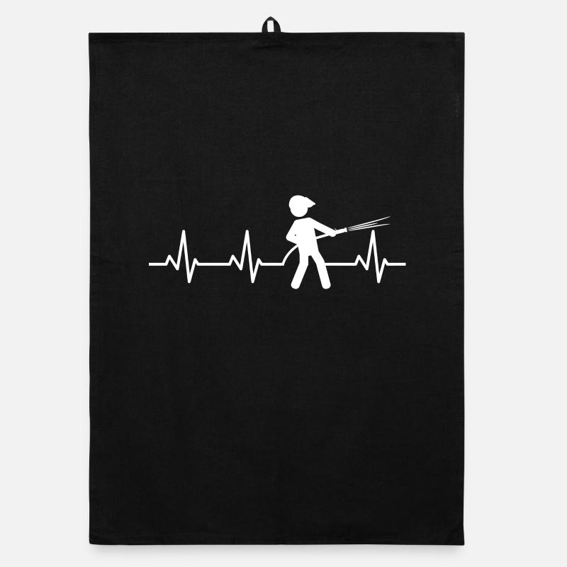 Firefighter Heartbeat Organic dish towel