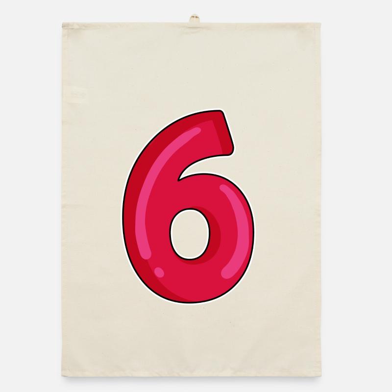Six Numéro 6 Numéro Rouge Torchon bio