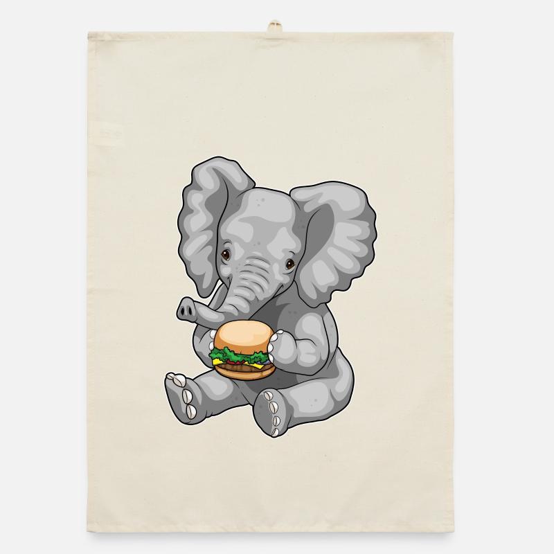 Elephant Cheeseburger Organic dish towel
