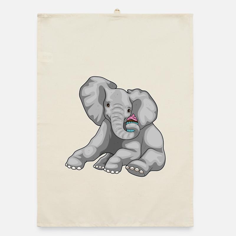 Elephant Cupcake Organic dish towel