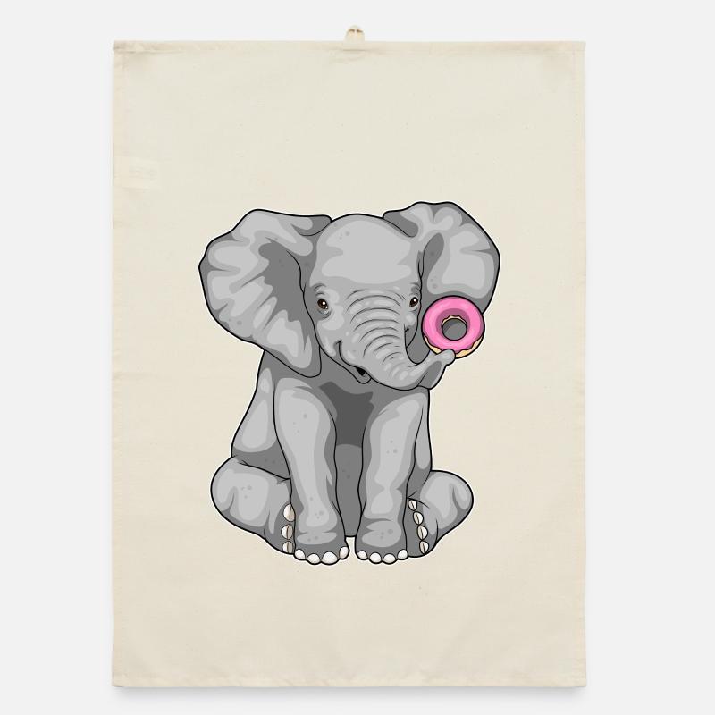 Elefant Donut Organic Geschirrtuch