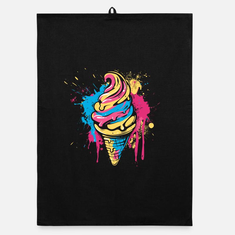 Eiswaffel Farbklecks Organic Geschirrtuch