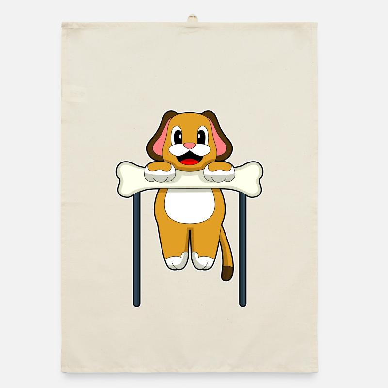Dog Bodybuilder Pull-ups Bodybuilding Organic dish towel