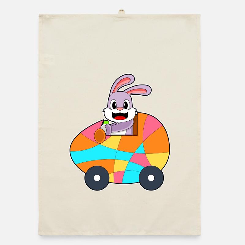 Bunny Easter Car Organic dish towel