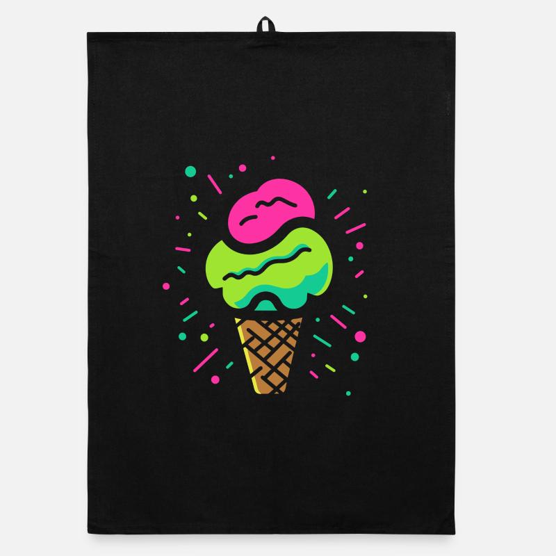 Ice cream cone comic look Organic dish towel