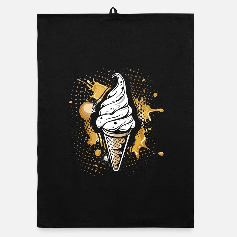 Eiswaffel Farbklecks Organic Geschirrtuch