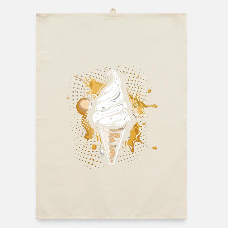 Cornet de crème glacée Éclaboussures de couleur Torchon bio
