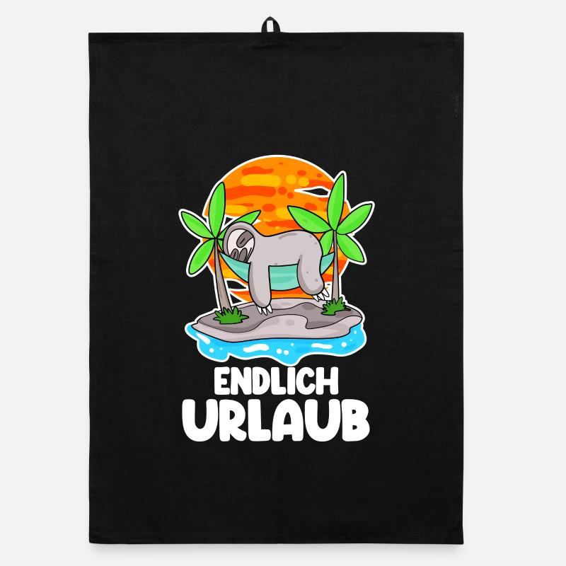 Urlaub Spruch Organic Geschirrtuch