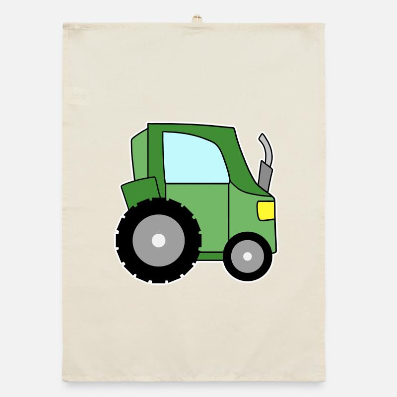 Tractor green Organic dish towel