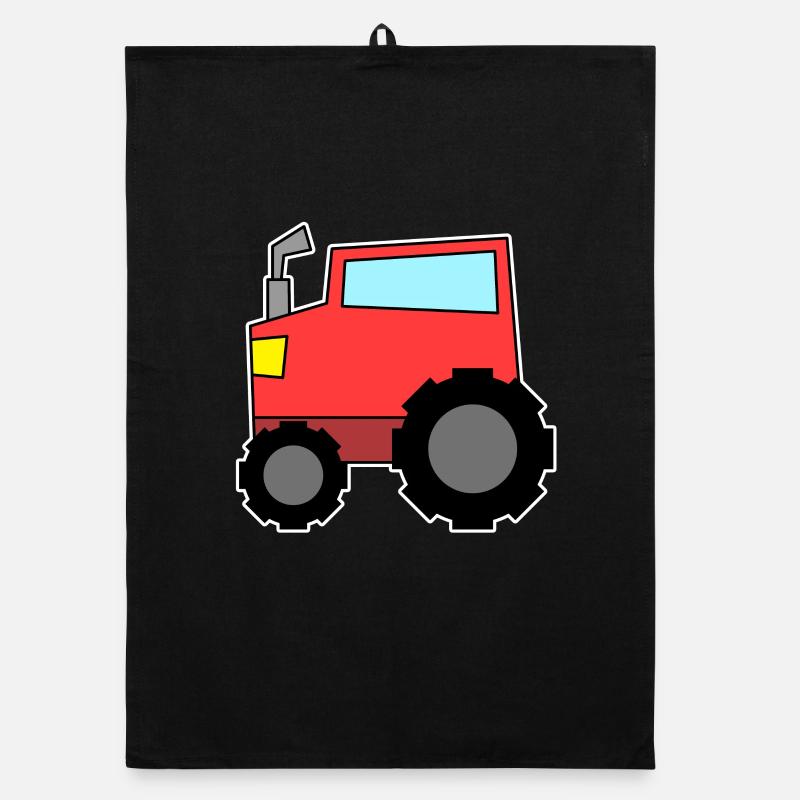 Tractor red Organic dish towel