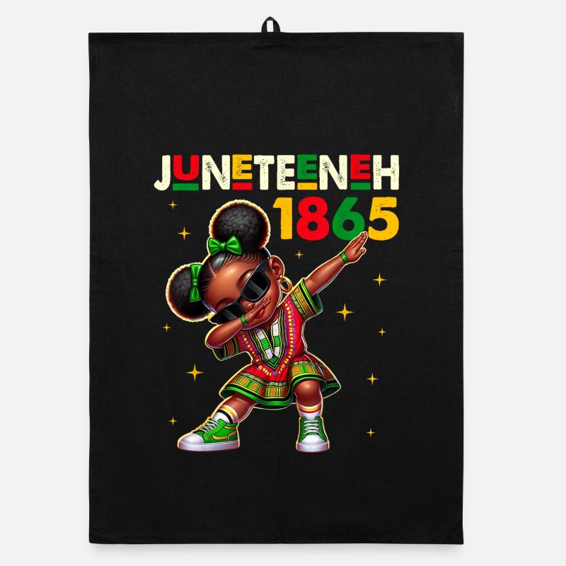Juneteenth Dabbing Schwarze Mädchen Königin Melanin Brown Organic Geschirrtuch