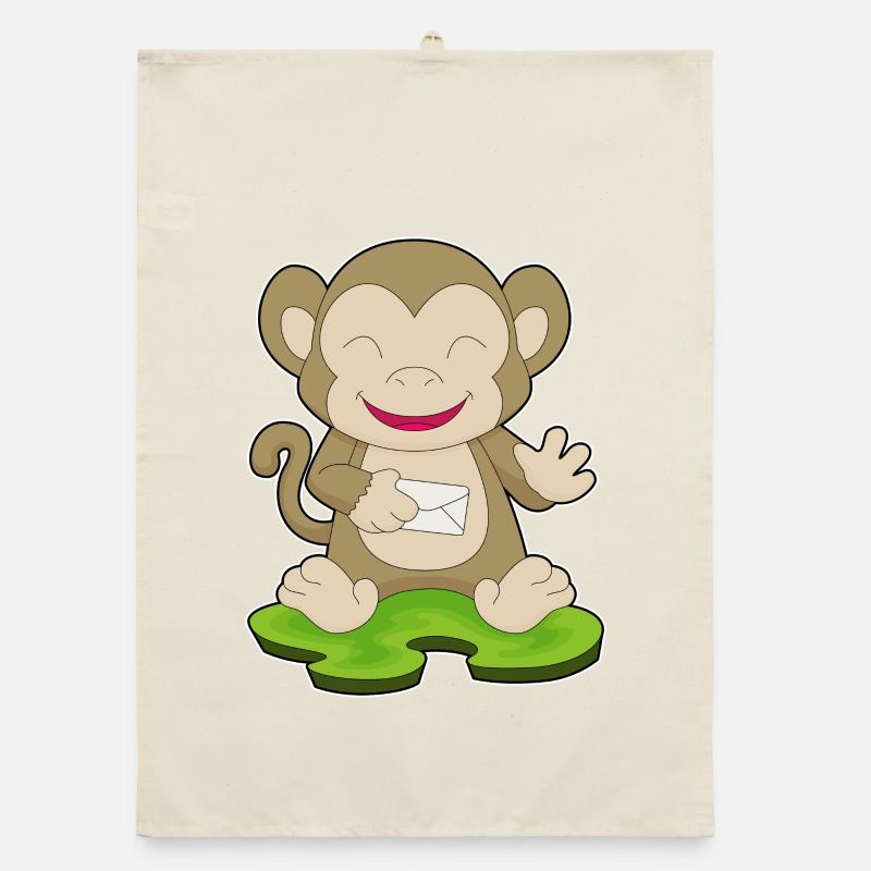 Monkey Letter Organic dish towel