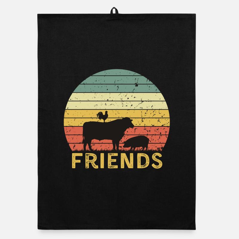 Bauernhoftier Freundschaft Design Organic Geschirrtuch