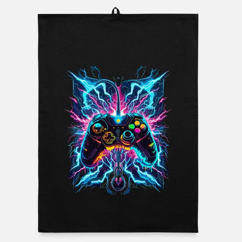 Neon Blitz Power Gaming Controller Organic dish towel