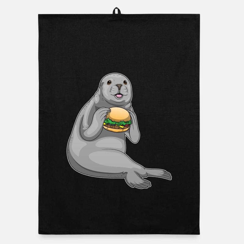 Seal Cheeseburger Organic dish towel