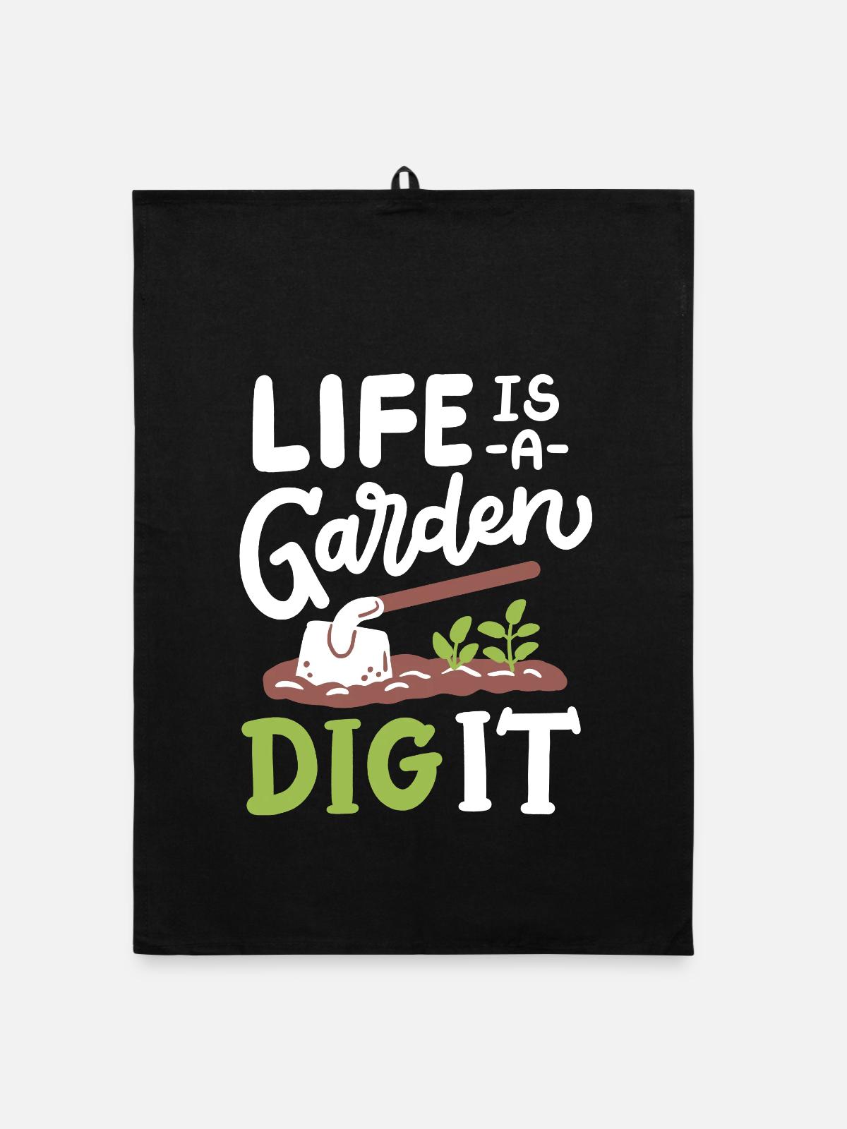 Garten Gartenarbeit - Organic Geschirrtuch - Schwarz - Vorne