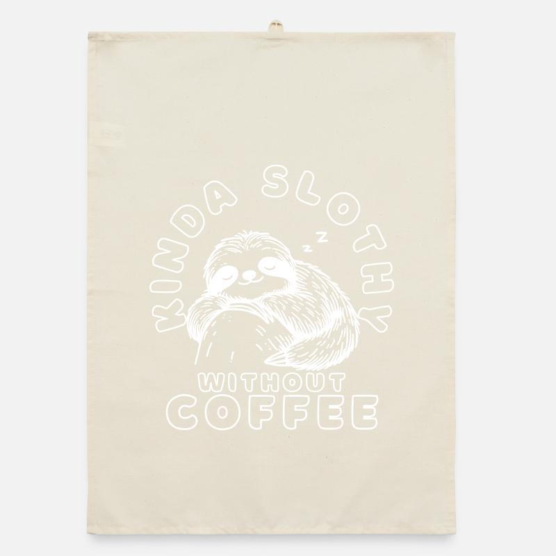 Funny Sleeping Sloth Coffee Quote Organic dish towel