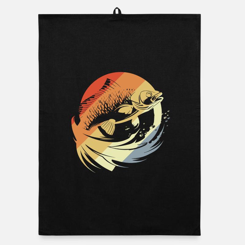 Look rétro graphique poisson Torchon bio