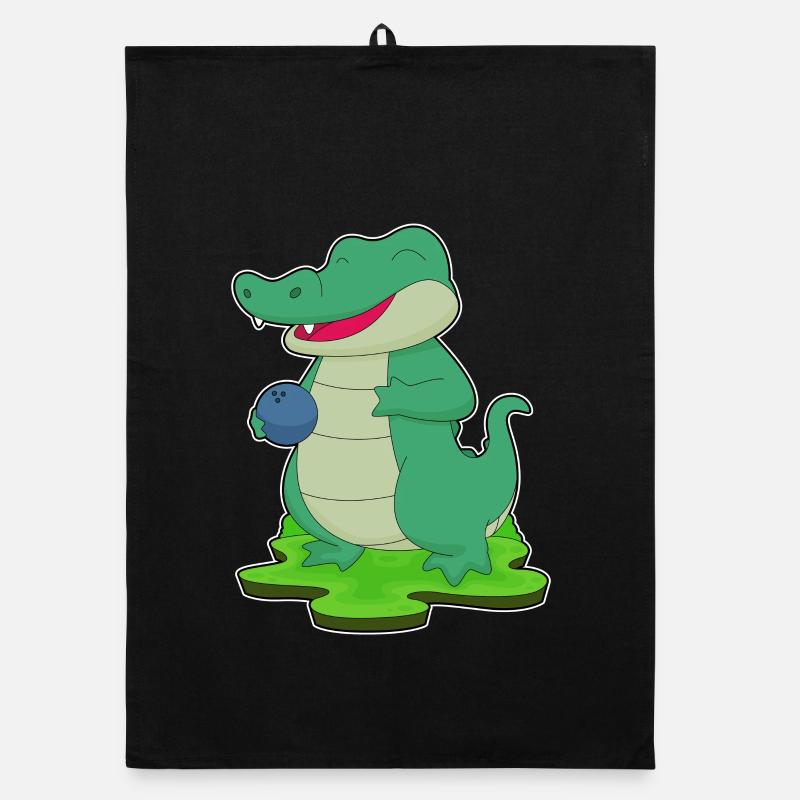 Krokodil Bowling Bowlingkugel Organic Geschirrtuch