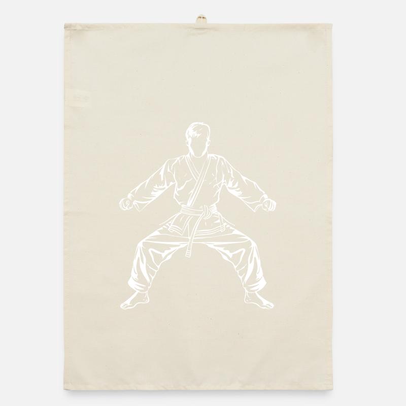 Dessin de garçon de karaté Torchon bio