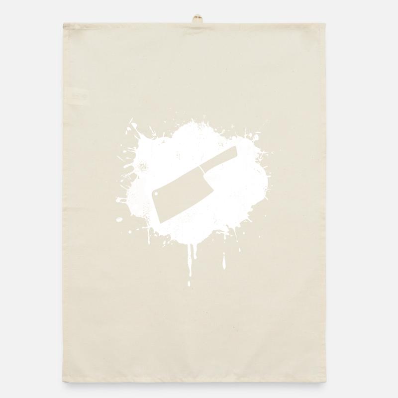 Hackmesser Skizze Organic Geschirrtuch