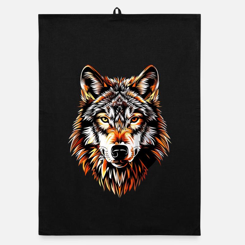 Wolf Motiv Wölfe Wolfsrudel Grauer Wolfshund Wolfs Organic Geschirrtuch