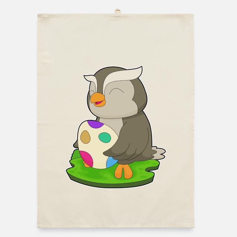 Owl Easter Easter Egg Organic dish towel