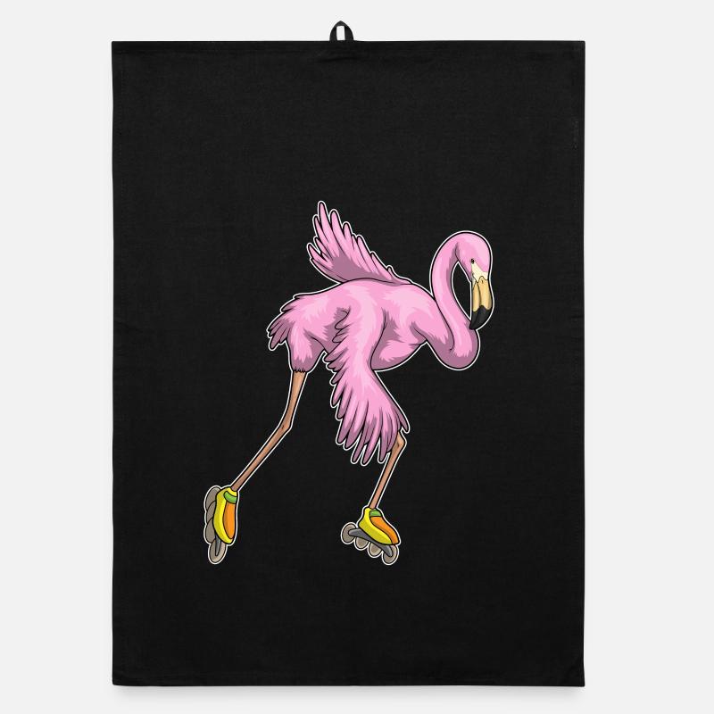 Flamingo Inline skating Inline skates Organic Geschirrtuch