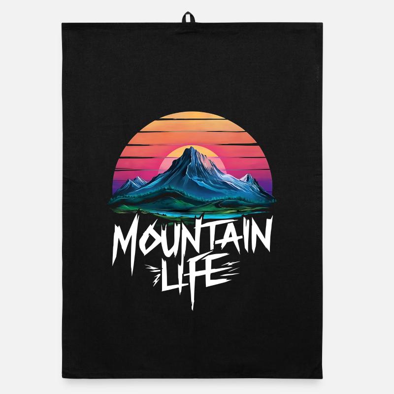 Oriental Sunset at Mountain Organic dish towel