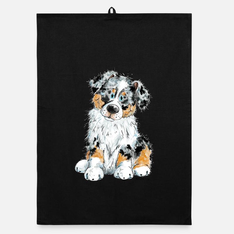Australian Shepherd Dog Aussie Organic dish towel