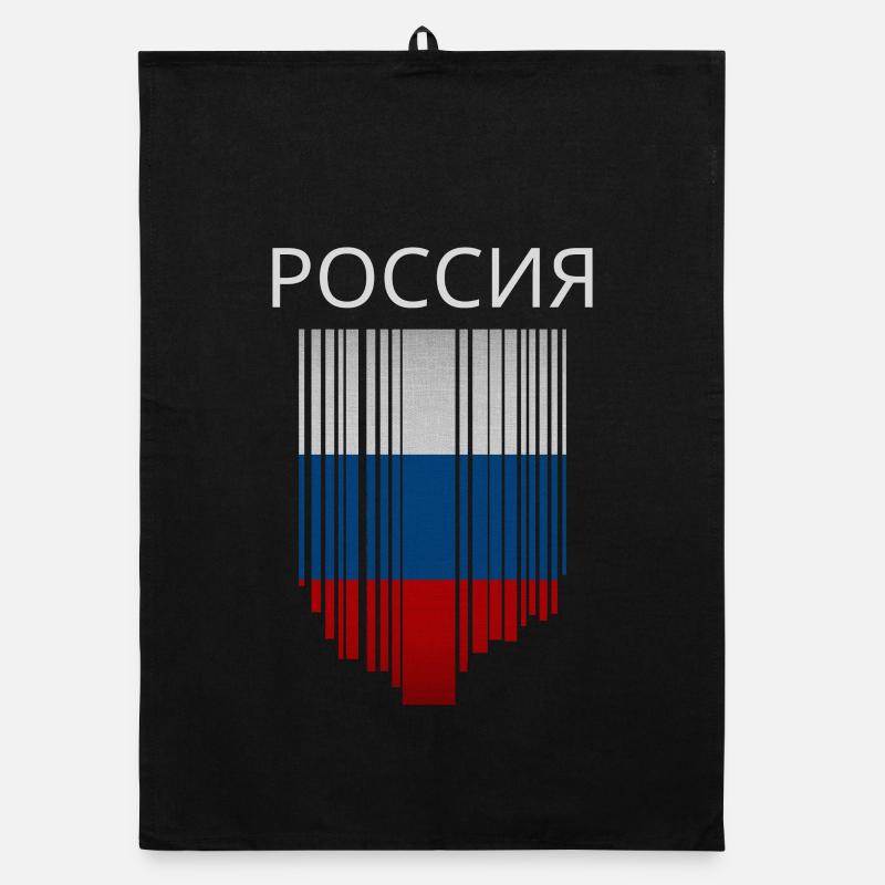 Drapeau de la Russie, fierté russe Torchon bio