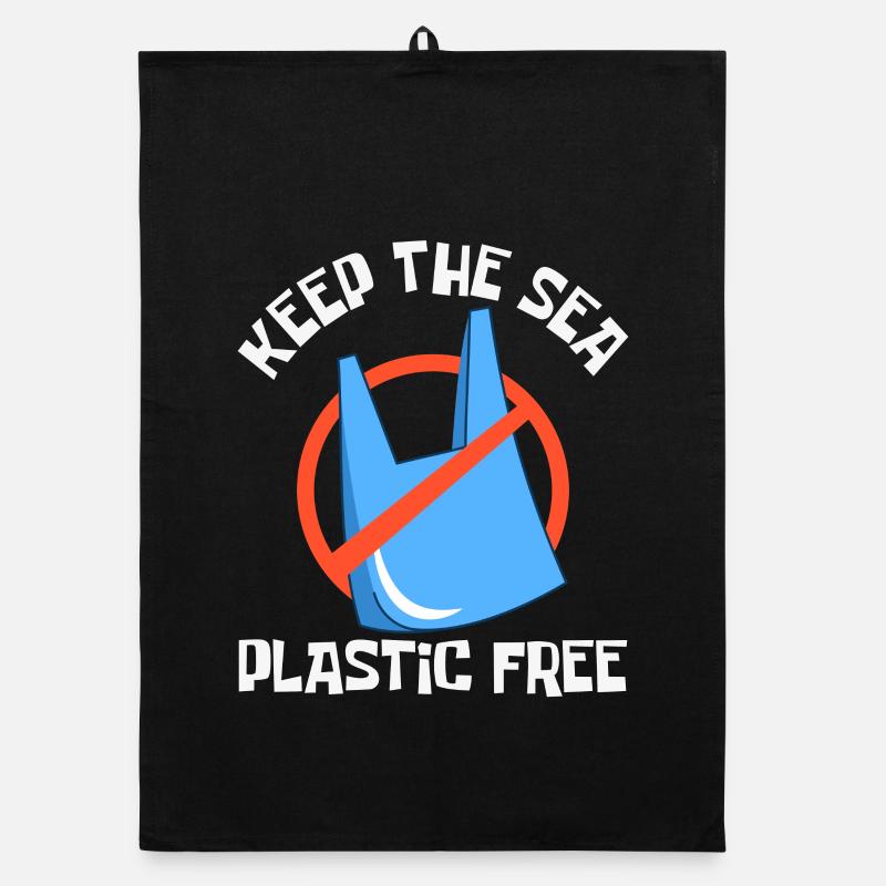 Bathing beach & sea plastic-free against pollution Organic dish towel