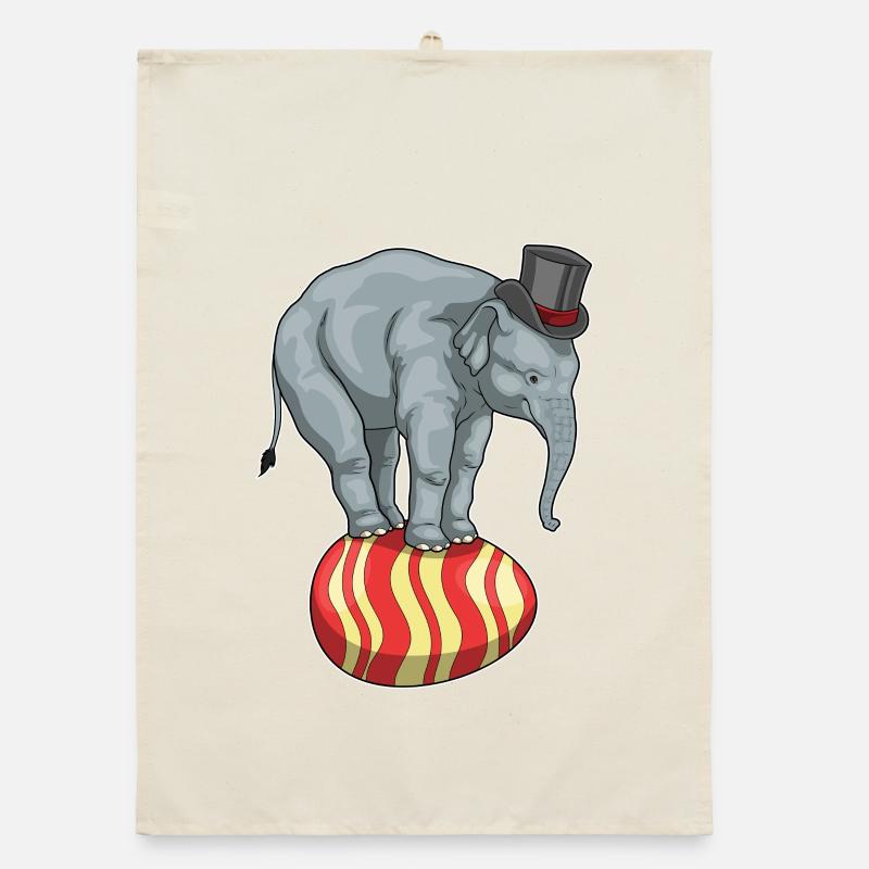 Cirque de Pâques des éléphants Torchon bio