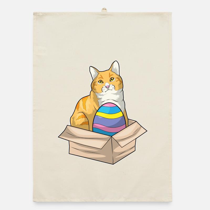 Cat Easter Easter Egg Organic dish towel