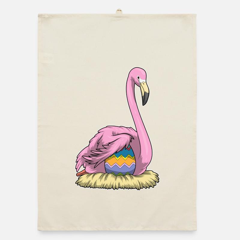 Nid d’oeufs de Pâques Flamingo Easter Torchon bio