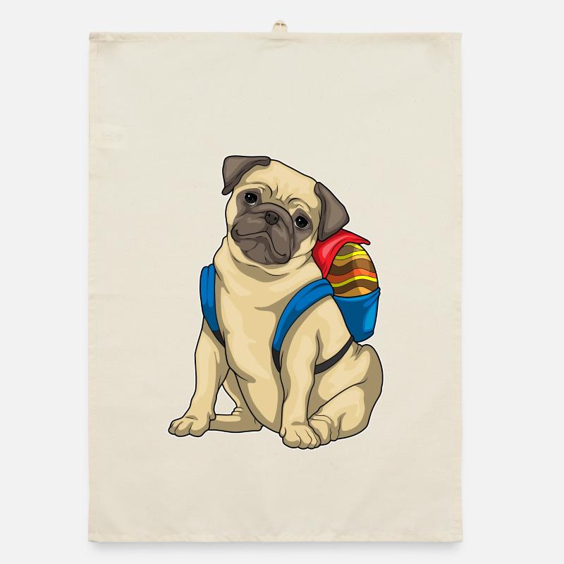Pug Easter Student Organic dish towel