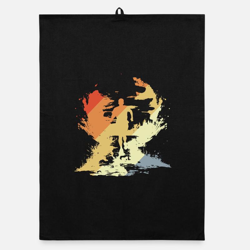 Vintage Marathon Runner Sketch Organic dish towel