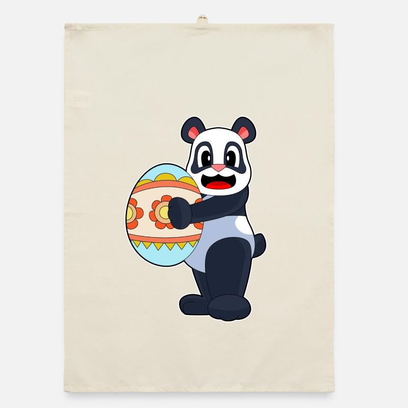 Panda Easter Easter Egg Organic dish towel
