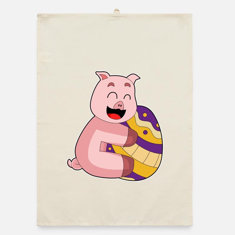 Pig Easter Easter Egg Organic dish towel